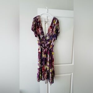 Multicolor Tie-Dye Wrap Dress